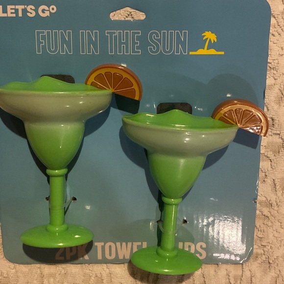 Lets Go Other - Green Margarita Glass Towel Clips